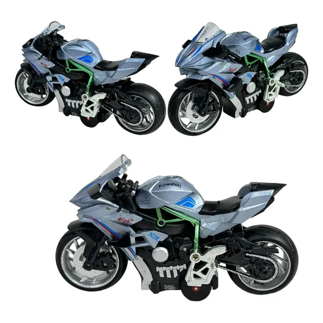 Motos De Ferro D Fricçao Em Miniatura Ninja H2r C/ Som E Led