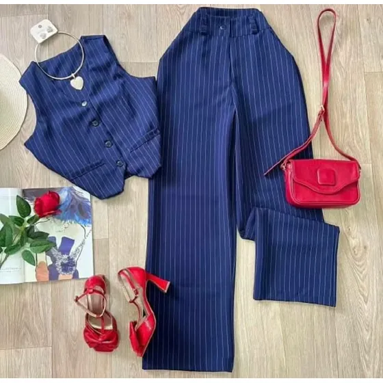 Set De Chaleco Y Pantalon De Vestir Dama (importado)