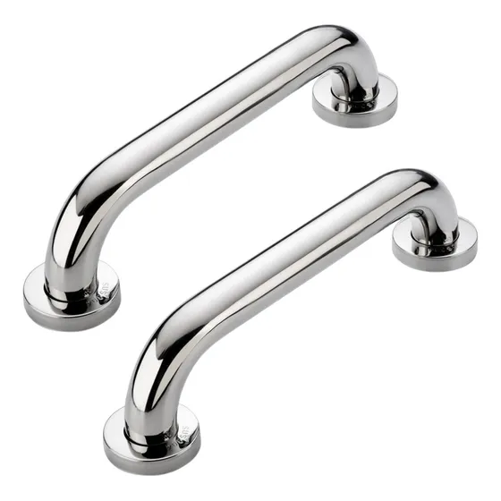 2 Manillas Barra Recta Seguridad Baño Ducha Pasamanos Bañera Color Plateado