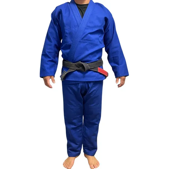 Kimono Jiu Jitsu Masculino Trançado Competiçao Azul Banzai