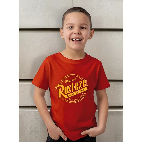 Remera Niño Cars Rayo Macqueen Logo Rust-eze  Autos Peli