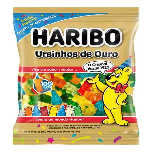 Bala De Gelatina Haribo Ursinhos De Ouro Sabor De Frutas