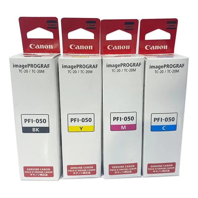 Combo 4 Botella Tinta Canon Pfi-050 Negro Cian Magenta Amari