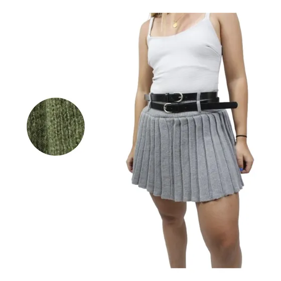 Falda  Americana Marca Haute Monde Flisada Doble Correa