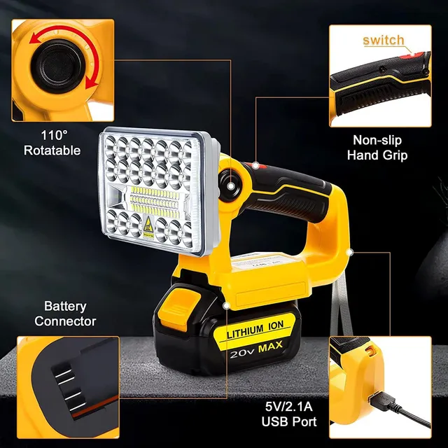 Dongpucun 20v Light For Dewalt 20v Tools Lithium Battery, De