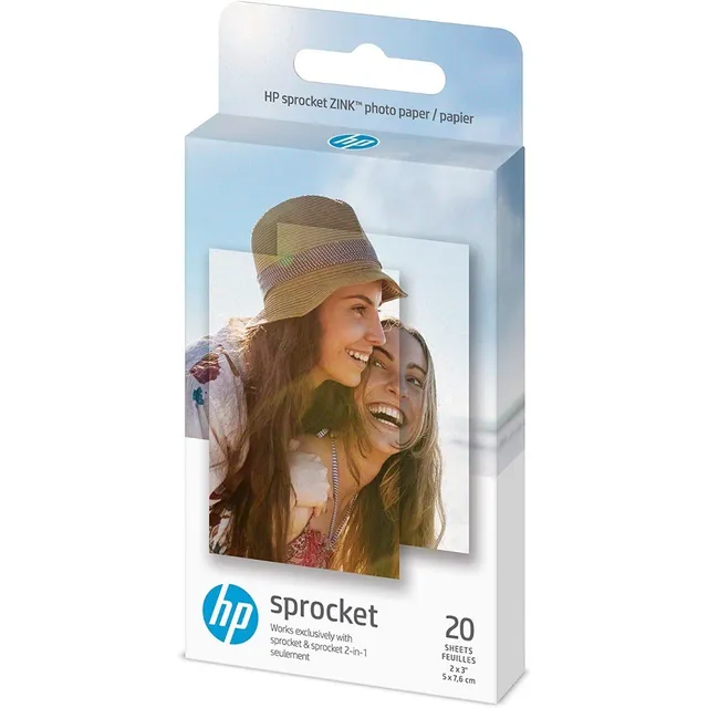 Papel fotográfico blanco HP Sprocket, 20 hojas