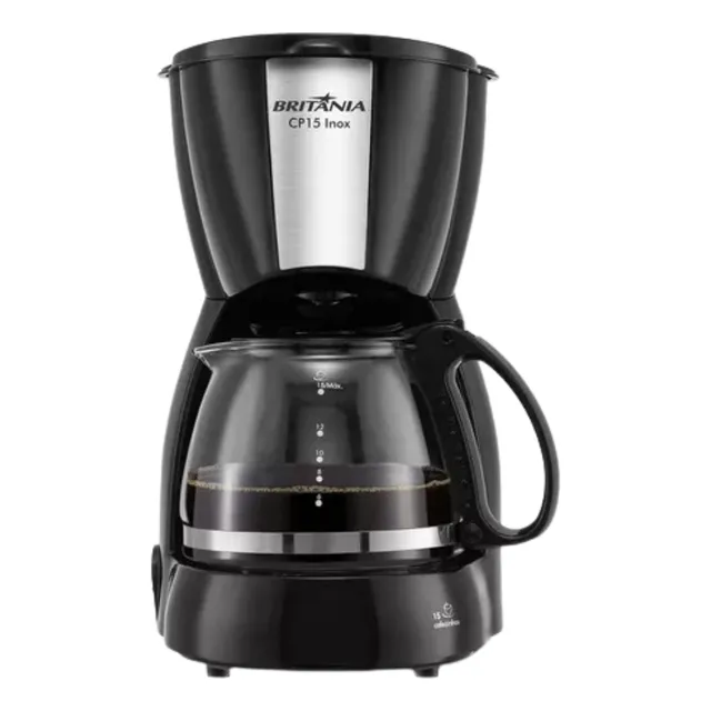 Cafeteira Elétrica Inox Preta E Prata 127v/220v