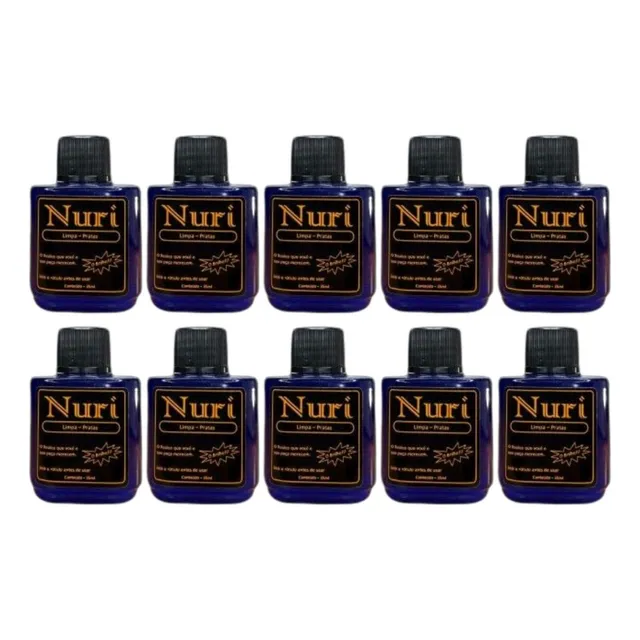 Kit 10 Unds Nuri 35ml Limpeza De Joias Original Polimento