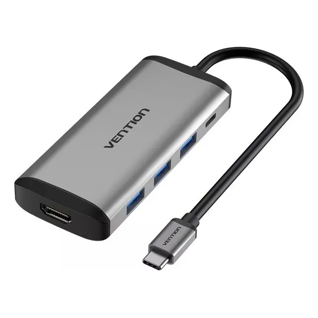 Hub Vention Hdmi 4k 3x USB 3.0 para MacBook Mac Mini