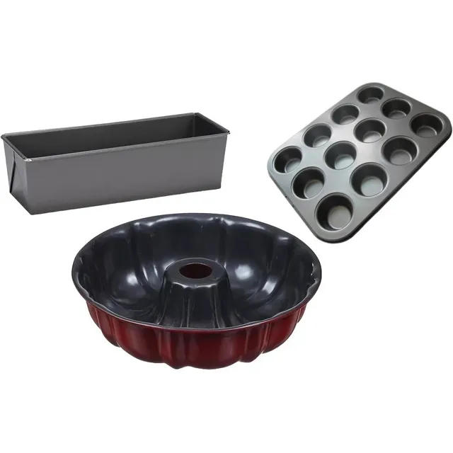 Set Budinera Flanera Y 12 Muffins Teflón Oferta Delsur