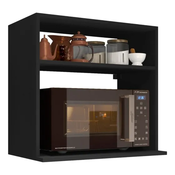 Móvel Moderno De Cozinha Suporte Duplo De Parede Preto