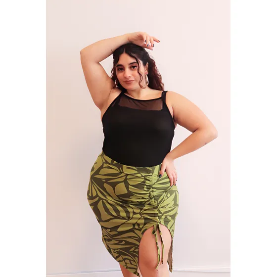 Pollera Frunce Mujer Ananá Plus Size Talle Grande Modal