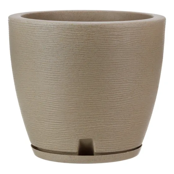 Maceta Plástico Simil Piedra Rotomoldeada 28 Cm + Plato 17l