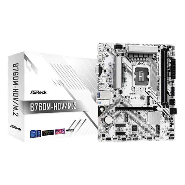 Placa Madre Asrock B760m-h/m.2 Lga1700, Ddr5, Pcie 4.0, Matx Color Blanco