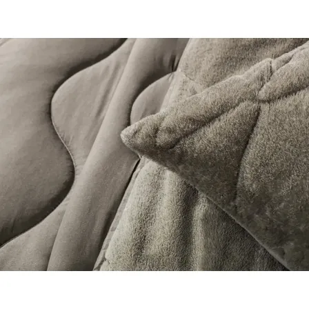 Coberdrom Edredom Grosso Dupla Face Blend Comfort Casal Altenburg Marrom Sandalo Lisa