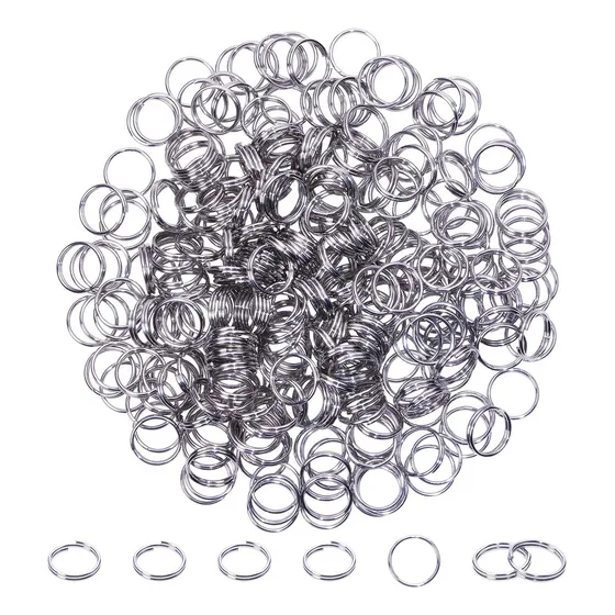 Anillos De Acero Inoxidable Dobles Para Llaves Y Manualidade