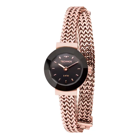 Relógio Technos Feminino Mini Rosé - 5y20ir/4p Cor do bisel Preto Cor do fundo Preto