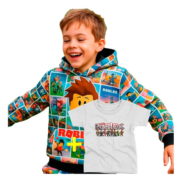 Kit 2 Blusa Moletom Infantil + Camiseta Personagens Diversos