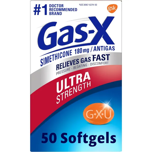 Gas-x Simeticona 180 Mg Antigas Ultra Fuerte 50 Softgels