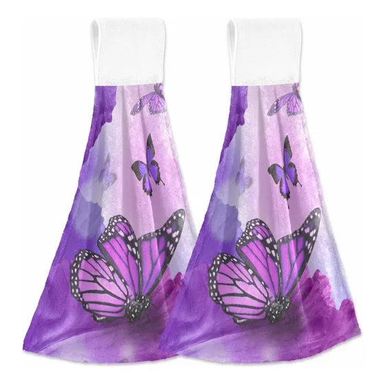Oreayn Toalla Mano Para Cocina Diseño Mariposa Color Morado