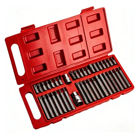 Jogo De Ferramentas 40 Pçs Bit Crv Torx Allen Multidentado S Vermelho