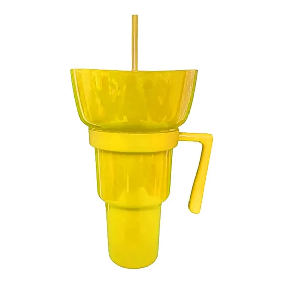 Vaso Botanero Plástico 1lt Popote 7 Colores 28 Cm Micheladas