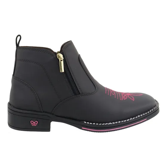 Botina Feminina Bota Country Texana Tornozelo Zíper