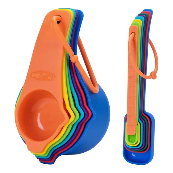 Taza Medidora 1 Juego Cuchara Mango Largo Condimento Azucar