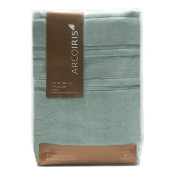 Juego Toalla Y Toallón Arco Iris 600 Gr 100% Algodon Egipcio