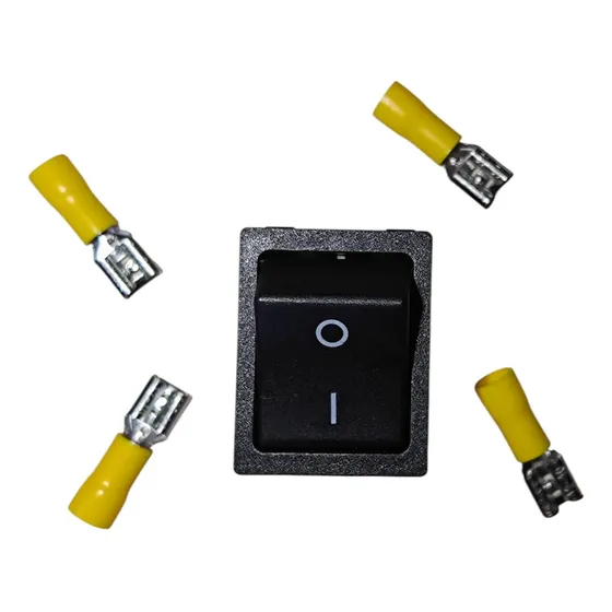 Boton Balancin Rocker On Off 250v 30a Uso Rudo Terminales Negro