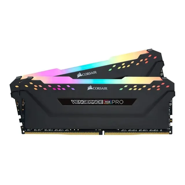 Memoria RAM Vengeance RGB Pro gamer color negro 32GB 2 Corsair CMW32GX4M2C3200C18