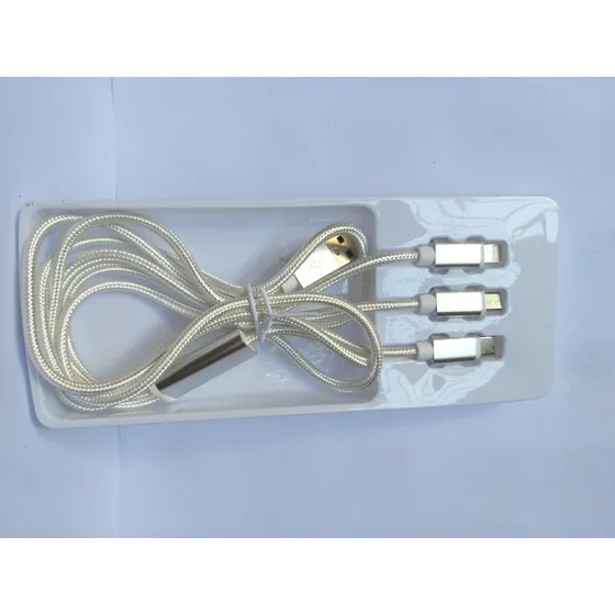 Cable 3 En 1 Micro Usb Tipo C iPhone 5 6 7 8 