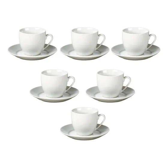 Taza De Te 220ml Con Plato 6 Unidades Blanca Selecta 