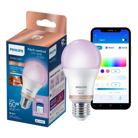 Lampara Philips Smart Led LED 8 W Color de la luz RGBW - Color y Blancos