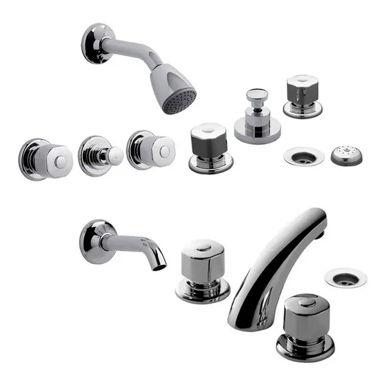 Griferia Fv Arizona Plus Combo Baño Completo 0900.03/b1p