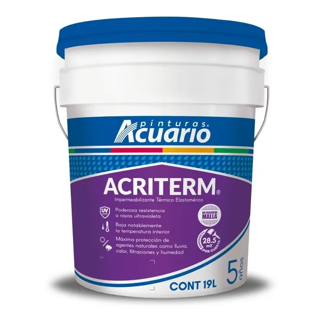 Acuario Acriterm Impermeabilizante Térmico Elastomérico 19lt Color Blanco