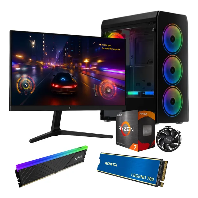 Ultra Pc Gamer Ryzen 7 5700g 16gb Ssd 500gb Wifi Monitor 24