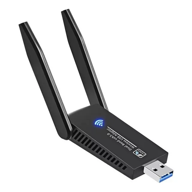 Ycrigns® Adaptador Wifi Usb 1300mbps 5dbi Wifi Receptor 802.11 Dongle Con Antena Dual Banda 5ghz 2.4ghz De Alta Ganancia Para Pc Desktop Laptop Tablet Soporta Windows Xp/7/8/10 Mac Os X