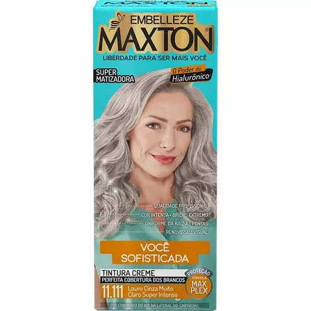 Kit Tintura Maxton  Tintura creme tom 11.111 loiro cinza muito claro super intenso para cabelo