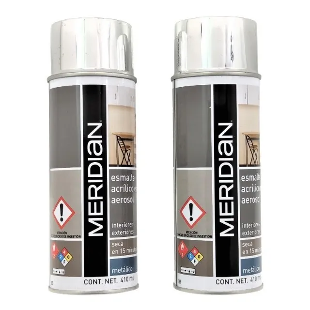 Pintura 410 Ml Platino/cromo Meridian Pack 2 P