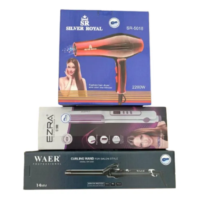 Combo Secador Plancha Pinza Cuidado  Belleza Universal Royal