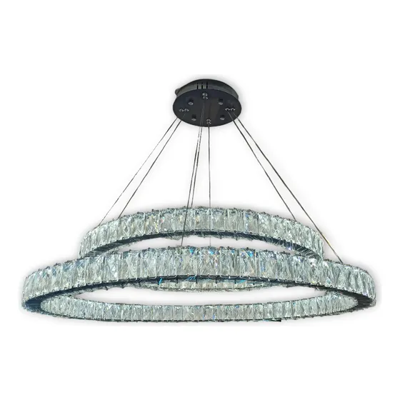 Lampara Moderna Colgante De Cristal 2 Aros (col106) 