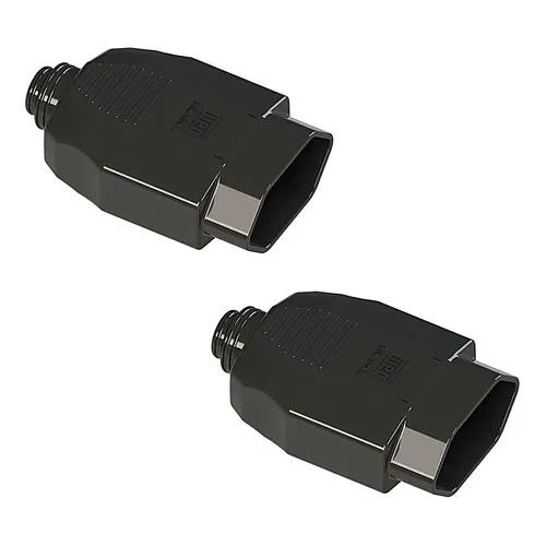 Kit 2 Plugues Fêmeas 2p+t 20a 250v Preto Axial Prensa Cabo