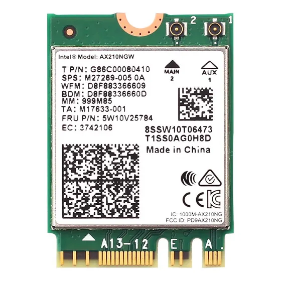 Placa Wi-fi 6e Intel Ax210 Tri Band Dell 6ghz Até 2974mbps