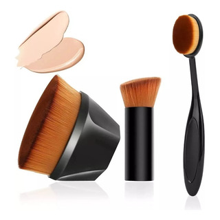 3pc Brochas De Maquillaje Para Base Con Esponja 3pc Brochas De Maquillaje Para Base Con Esponja