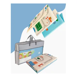 Tapete Tatame Infantil Dobrável Dupla Face Sacola- 1,5x2,0m