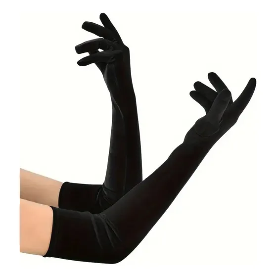 Guantes Largos Terciopelo Negro // Gatsby // Años 20