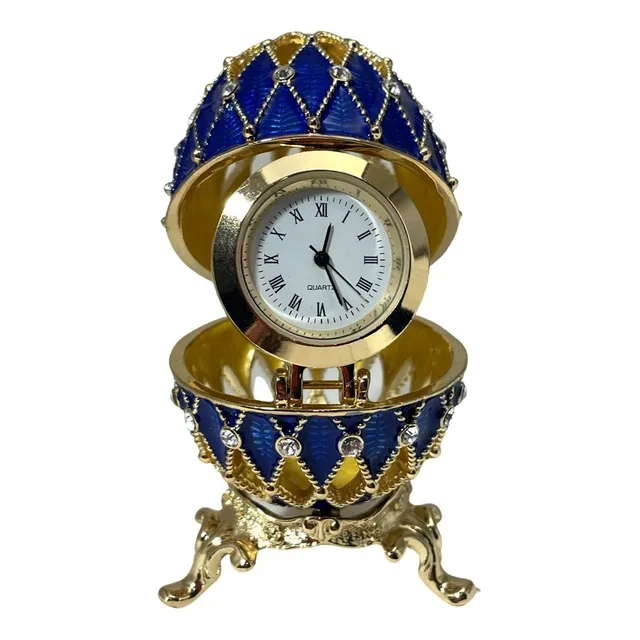 Huevo Fabergé De San Petersburgo, Rusia, Con Reloj, Azul
