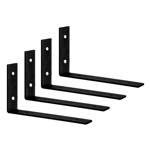 Mensula Soporte Para Estante Repisa Madera Hierro X4