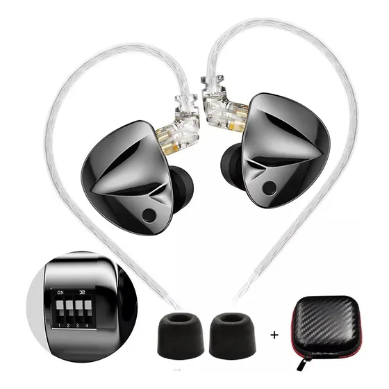 Fone De Ouvido Kz D-fi Versão Tuning Sem Microfone + Case Cor Preto Cor da luz Preto